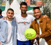 Marco Verratti, Neymar et Novak Djokovic - Tennis : Les célébrités assistent à la 115ème édition du Rolex Monte-Carlo Masters à Monaco. © Bruno Bebert / Bestimage