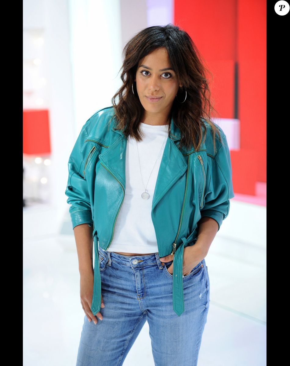 Exclusif - Amel Bent - Enregistrement de l'émission "Vivement Dimanche Prochain" présentée par M.Drucker et diffusée le 23 juin 2019 sur France 2. Le 3 juin 2019 © Guillaume Gaffiot / Bestimage