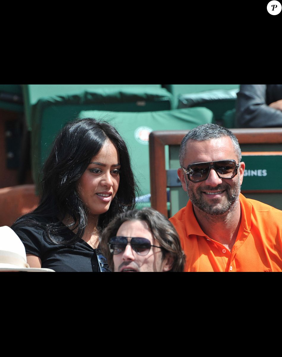 Amel Bent et Patrick Antonelli - People aux Internationaux de France de tennis de Roland Garros à Paris, le 5 juin 2014.