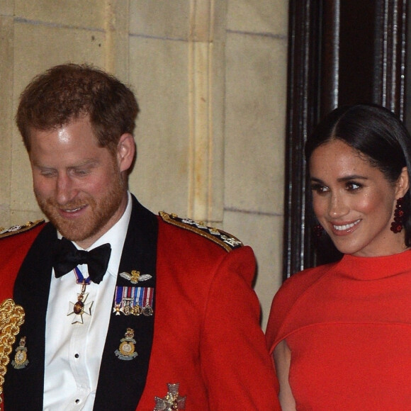 Le prince Harry, duc de Sussex, et Meghan Markle, duchesse de Sussex assistent au festival de musique de Mountbatten au Royal Albert Hall de Londres, Royaume Uni, le 7 mars 2020. 