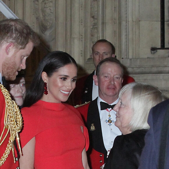 Le prince Harry, duc de Sussex, et Meghan Markle, duchesse de Sussex assistent au festival de musique de Mountbatten au Royal Albert Hall de Londres, Royaume Uni, le 7 mars 2020.  Duke and Duchess of Sussex attend The Mountbatten Festival of Music at the Royal Albert Hall in London, UK, on March 7, 2020. 