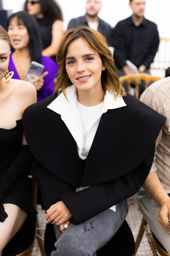 Emma Watson - Défilé de mode Haute-Couture automne-hiver 2022-2023 "Schiaparelli" à Paris, le 4 juillet 2022. © Da Silva-Perusseau/Bestimage