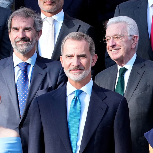 La princesse Leonor, L'infante Sofia d'Espagne, Le roi Felipe VI d'Espagne et La reine Letizia d'Espagne - La famille royale d'Espagne arrive à la cérémonie de remise des prix "Princess of Girona Foundation" à Barcelone le 4 juillet 2022. 