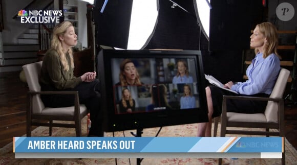 Amber Heard lors d'une interview exclusive dans l'émission Today sur NBC après avoir perdu son procès en diffamation contre son ex J.Depp. 