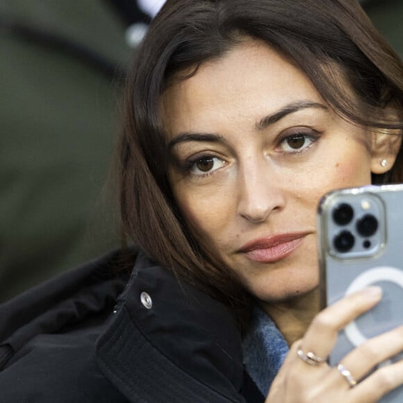 Rachel Legrain-Trapani (Miss France 2007) - People dans les tribunes du match PSG Vs Lorient (5-1) au Parc des Princes à Paris le 3 avril 2022. © Agence/Bestimage 