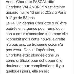 Charlotte Valandrey est morte