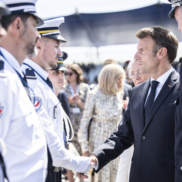 Le président Emmanuel Macron lors du défilé militaire du 14 Juillet à Paris. © Eliot Blondet / Pool / Bestimage 