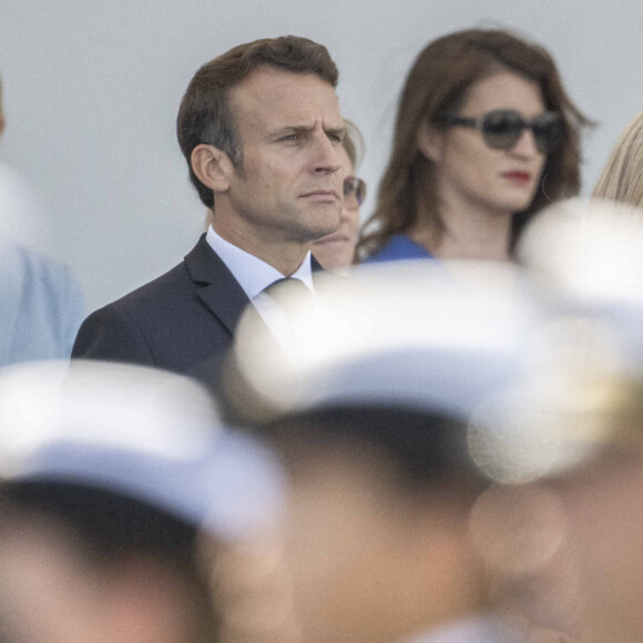 Le président Emmanuel Macron lors du défilé militaire du 14 Juillet à Paris. © Eliot Blondet / Pool / Bestimage 