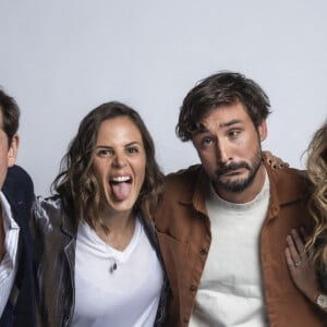 Exclusif - Juan Arbelaez, Laure Manaudou et son mari Jeremy Frerot, Laury Thilleman - Backstage - Enregistrement de l'émission "La Chanson secrète 11" à Paris, diffusée le 24 juin sur TF1.  © Cyril Moreau / Bestimage 