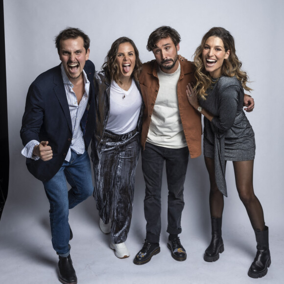 Exclusif - Juan Arbelaez, Laure Manaudou et son mari Jeremy Frerot, Laury Thilleman - Backstage - Enregistrement de l'émission "La Chanson secrète 11" à Paris, diffusée le 24 juin sur TF1.  © Cyril Moreau / Bestimage 