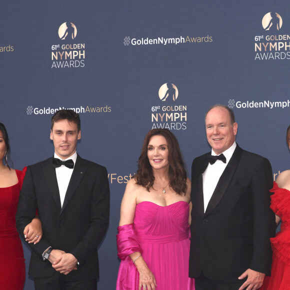 Louis Ducruet et sa femme Marie, Stepfanie Kramer, le Prince Albert II de Monaco, Camille Gottlieb - Cérémonie de clôture du 61ème Festival de Télévision de Monte Carlo le 21 juin 2022. © Claudia Albuquerque /Bestimage 