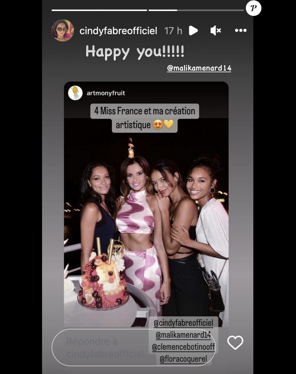 Cindy Fabre, Flora Coquerel et Clemence Botino invitées à l&#039;anniversaire de Malika Menard à Paris - Instagram