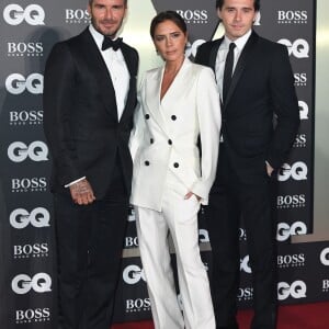 David Beckham, Victoria Beckham, Brooklyn Beckham - Photocall de la soirée "GQ Men of the Year" Awards à Londres le 3 septembre 2019. 