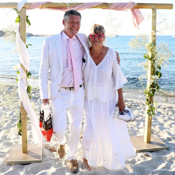 Soirée du mariage de Christine Bravo et Stéphane Bachot sur la plage du restaurant Marinella à l'Ile Rousse en Corse le 11 Juin 2022 © Dominique Jacovides / Bestimage