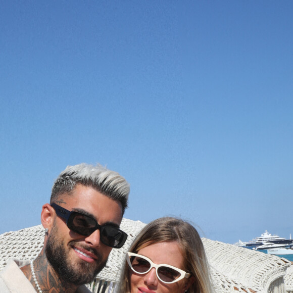 Exclusif - Thibault Garcia et sa compagne Jessica Thivenin (Les Marseillais) - Hublot fête l'arrivée de la nouvelle Big Bang Unico à la boutique de Saint-Tropez au restaurant Verde Beach à Ramatuelle, Côte d'Azur, France, le 12 juillet 2022. © Luc Boutria/Nice Matin/Bestimage