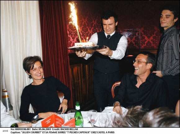 Soirée " 7 Péchés Capitaux " chez Castel - Julien Courbet et sa femme Catherine qui fête son anniversaire