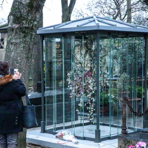 Illustration du caveau familiale au cimetière de Montmartre où France Gall rejoindra sa fille Pauline Hamburger et son mari Michel Berger. Paris le 9 janvier 2018. 
