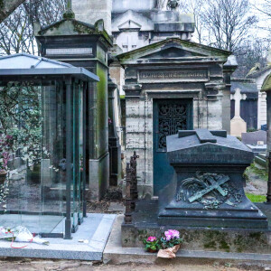 Illustration du caveau familiale au cimetière de Montmartre où France Gall rejoindra sa fille Pauline Hamburger et son mari Michel Berger. Paris le 9 janvier 2018. 