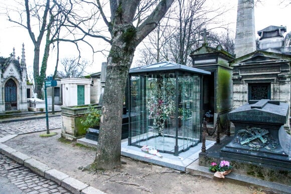 Illustration du caveau familiale au cimetière de Montmartre où France Gall rejoindra sa fille Pauline Hamburger et son mari Michel Berger. Paris le 9 janvier 2018. 