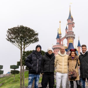 Zinédine Zidane avec sa femme Véronique et leurs fils Enzo Zidane, Luca Zidane, Elyaz Zidane, Théo Zidane - People au 30ème anniversaire du parc d'attractions Disneyland Paris à Marne-la-Vallée le 5 mars 2022. © Disney via Bestimage