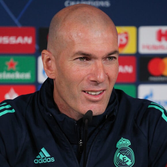 Zinedine Zidane, entraineur du Real Madrid, lors d'une conférence de presse à Madrid © Irina R. H/AFP7 via ZUMA Wire / Bestimage