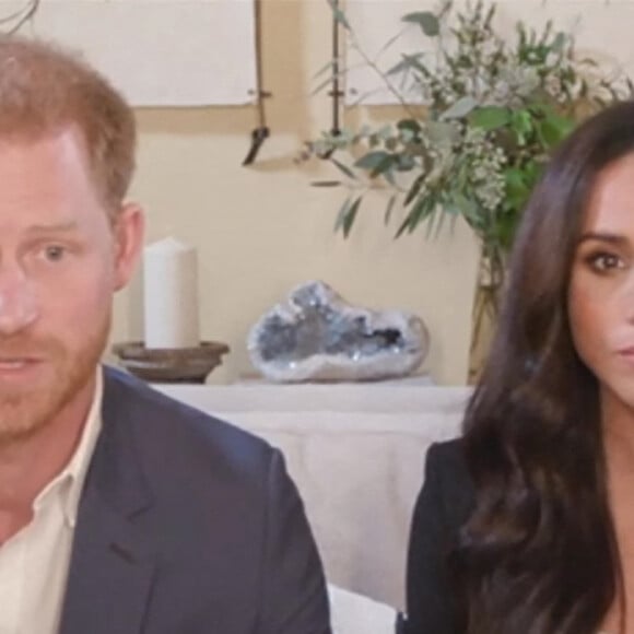 Le prince Harry, duc de Sussex, et Meghan Markle, duchesse de Sussex en interview pour l'émission Engineering A Better World TIME100, le 20 octobre 2020 