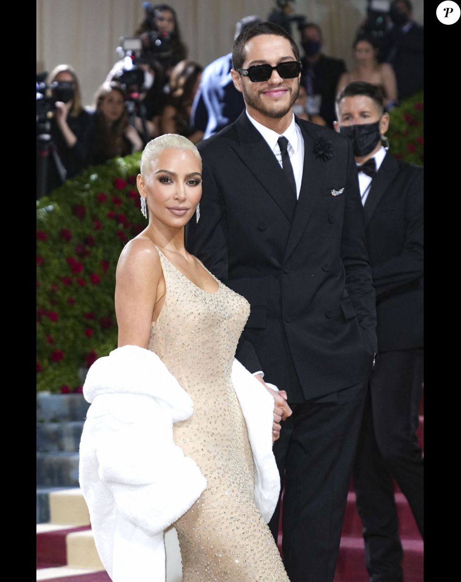 Kim Kardashian (qui porte la célèbre robe de Marilyn Monroe) et Pete Davidson - Les célébrités arrivent à la soirée du "MET Gala 2022" à New York, le 2 mai 2022. © Future-Image via Zuma Press/Bestimage