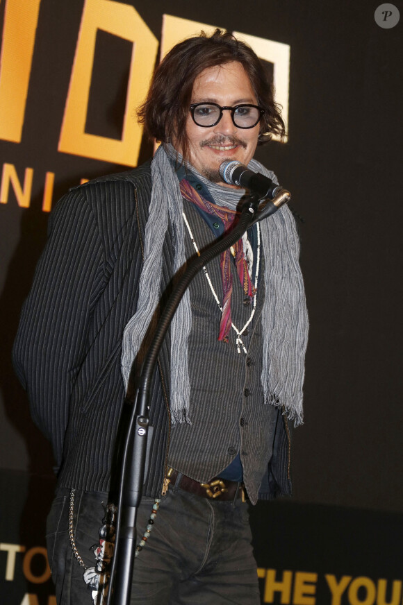 Johnny Depp à la première la série animée "Puffins" au Studio 1905 à Belgrade, Serbie, le 20 octobre 2021. © Future-Image/Zuma Press/Bestimage