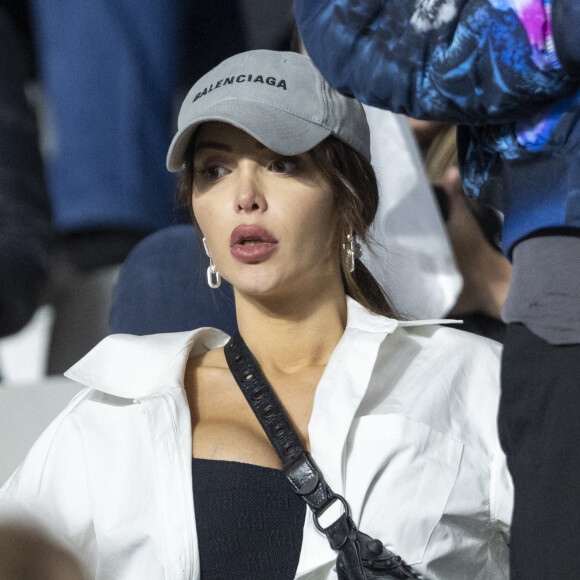 Nabilla Vergara (enceinte) - Les célébrités assistent à la victoire du Real Madrid face à Liverpool (1-0) en finale de la Ligue des Champions au stade de France, le 28 mai 2022. © Cyril Moreau / Bestimage