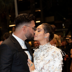 Naissance - Nabilla est maman pour la deuxième fois d'un petit garçon prénommé Leyann - Thomas Vergara et sa femme Nabilla Benattia (enceinte) - Montée des marches du film " Stars At Noon " lors du 75ème Festival International du Film de Cannes. Le 25 mai 2022 © Cyril Moreau / Bestimage 