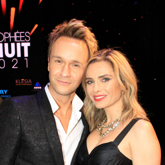 Exclusif - Cyril Féraud, Clara Morgane lors de la soirée de la 27e édition des Trophées de la Nuit au Lido le 21 mars 2022. © Philippe Baldini / Bestimage