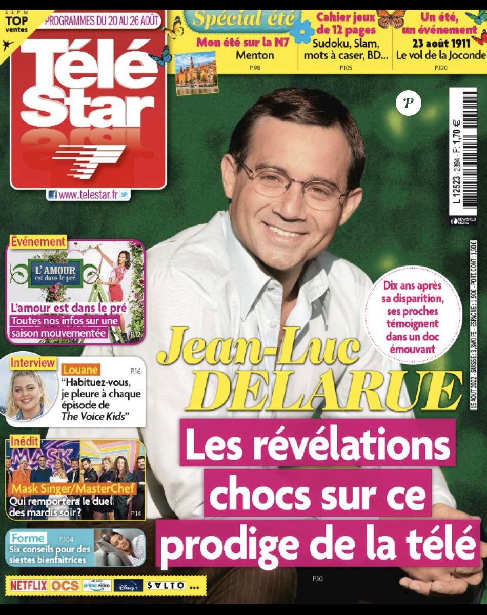 Couverture du numéro du magazine "Télé Star" paru le 15 août 2022