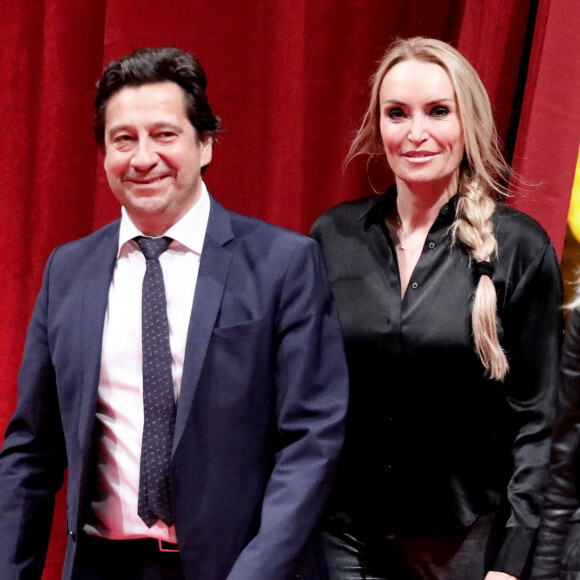 Laurent Gerra et sa compagne Christelle Bardet - Salle - Cérémonie d'ouverture du Festival Lumière 2021 à Lyon le 9 octobre 2021. © Dominique Jacovides / Bestimage 