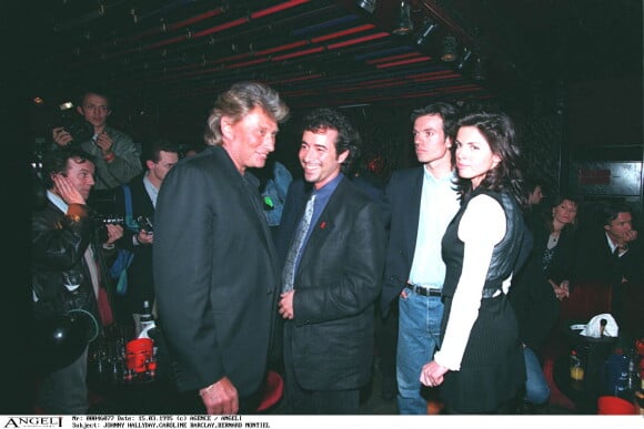 Johnny Hallyday, Caroline Barclay et Bernard Montiel au 4ème Bal Annuel des Caves du Roy