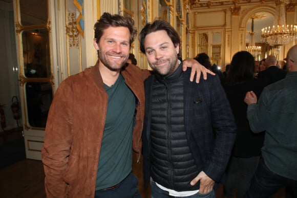 Exclusif - Alexis Michalik et Arthur Jugnot - Réception en l'honneur des nommés aux Molières 2022 au Ministère de la Culture à Paris le 19 Avril 2022. © Bertrand Rindoff/Bestimage No web pour la Belgique et la Suisse 