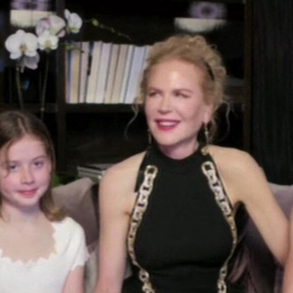 Nicole Kidman, son mari Keith Urban et leurs filles Sunday Rose et Faith Margaret - Captures d'écran - Tina Fey et Amy Pohler présentent la 78ème cérémonie des Golden Globes, le 28 février 2021.