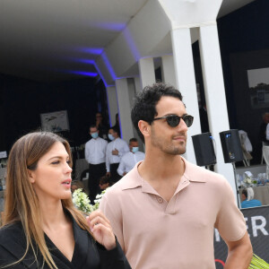 Exclusif - Iris Mittenaere et son compagnon Diego El Glaoui assistent au Longines Paris Eiffel Jumping au Champ de Mars, le 26 juin 2021. © Veeren / Bestimage 