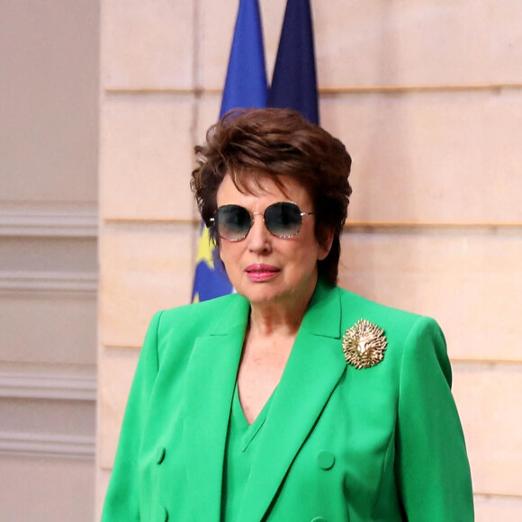 Roselyne Bachelot-Narquin - Cérémonie d'investiture du président de la République, Emmanuel Macron au Palais de l'Elysée à Paris le 7 Mai 2022, suite à sa réélection le 24 avril dernier. © Dominique Jacovides/Bestimage 