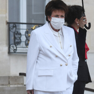 Roselyne Bachelot à la sortie du Conseil des ministres au Palais de l'Élysée à Paris le 13 avril 2022. © Giancarlo Gorassini / Bestimage
