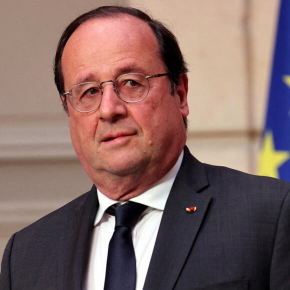 François Hollande - Cérémonie d'investiture du président de la République, Emmanuel Macron au Palais de l'Elysée à Paris le 7 Mai 2022, suite à sa réélection le 24 avril dernier. © Dominique Jacovides/Bestimage 