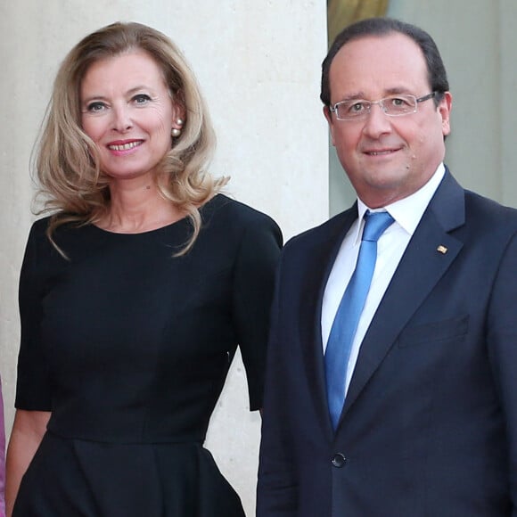 Francois Hollande et Valerie Trierweiler - Diner en l'honneur de Mr Joachim Gauck president federal d'Allemagne au palais de l'Elysee