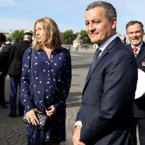 Gérald Darmanin, Ministre de l'intérieur et sa femme Rose-Marie Devillers (enceinte) place de la Concorde