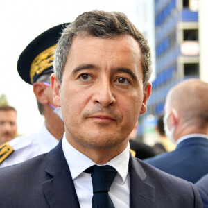 Gérald Darmanin, le ministre de l'Intérieur, en visite surprise à Nice, le 23 juillet 2020, dans le quartier des Moulins où des fusillades ont éclaté à plusieurs reprises. © Bruno Bebert / Bestimage