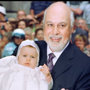 René Angélil et Céline Dion au baptême de leur fils René-Charles.