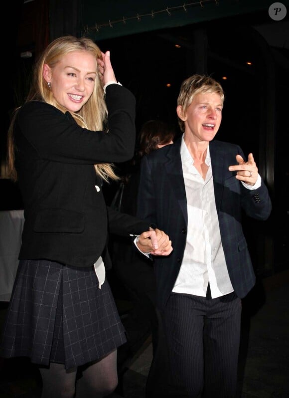 Portia de Rossi et Ellen DeGeneres, à Los Angeles, le 6 mars 2009