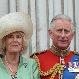 Camilla Parker-Bowles, duchesse de Cornouailles, le prince Charles, prince de Galles - La famille royale d'Angleterre au balcon lors de la "Trooping the Colour Ceremony" au palais de Buckingham à Londres, le 13 juin 2015 qui célèbre l'anniversaire officiel de la reine. 