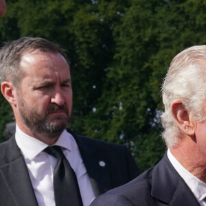 Le roi Charles III et la reine consort Camilla retournent à Buckingham Palace après la mort d'Elizabeth II. Le 9 septembre 2022. @ Yui Mok/PA Photos/ABACAPRESS.COM