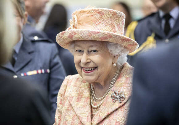 La reine Elizabeth II d'Angleterre en visite à la Royal Air Force à Marham. Le 3 février 2020 