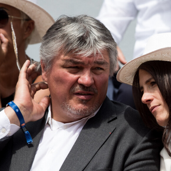 David Douillet et sa femme Vanessa Carrara - Les célébrités dans les tribunes des Internationaux de France de Tennis de Roland Garros 2019 à Paris, France, le 29 mai 2019. © Jacovides-Moreau/Bestimage 