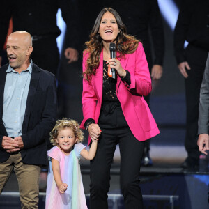 La femme de David Douillet Vanessa et leur fille Blanche - Surprises - Enregistrement de l'émission "La Chanson secrète 7 " à la Scène musicale à Paris, qui sera diffusée le 15 janvier 2021 sur TF1. © Gaffiot-Moreau / Bestimage 